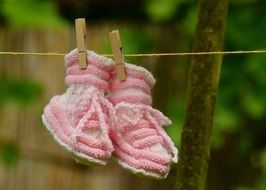 pink booties after washing