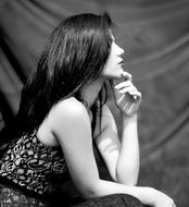 profile portrait of a brunette