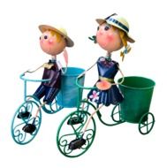 isolated garden figures of cyclists