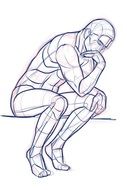 famous drawing of a thinking man