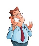 caricature of a man with glasses