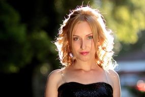 elegant blond model