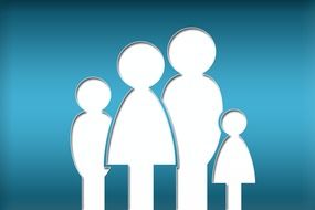 White family on a blue background
