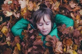 Child in Leaves