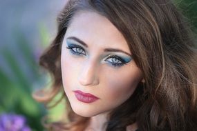 Beauty Girl with blue eyes Portrait
