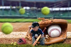 Child Baseball photo poster