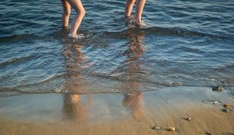 Walking on the shoreline