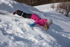girl on the downhill