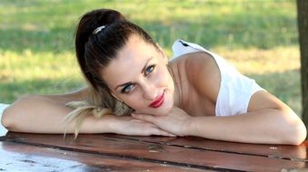 pretty blonde with blue eyes
