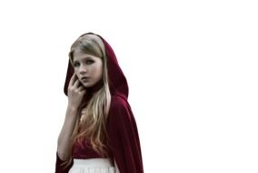 portrait of a girl in a red coat