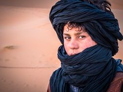 Moroccan Man in dark blue head scarf