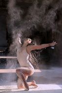sensual dance with flour