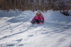 girl having winter fun