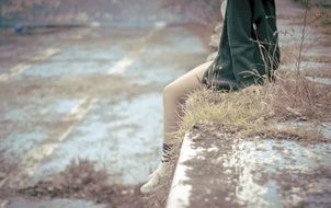 person sitting and waiting