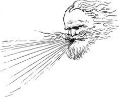 wind, Blowing old Man face, fantasy illustration