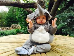 little baby in elephant costume