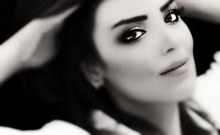 black and white portrait of a beautiful girl