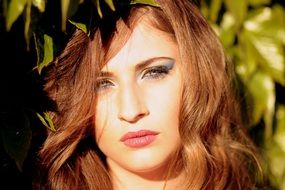 portrait of a model in sun rays