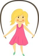 drawing of a girl jumping rope