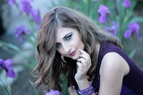 portrait of a pretty woman in the garden