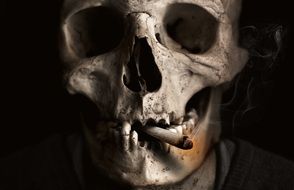 Cigarette in the skull