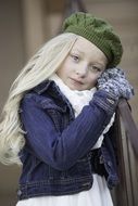 little girl posing in warm clothes