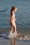 girl running on water