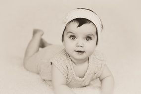 black and white portrait of a small child