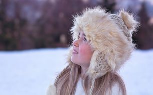 girl in a fur hat