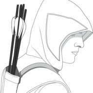 drawn Ruby Hood with arrows