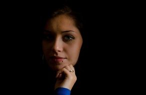 girl photographed in the dark