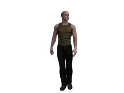 sporty man on a white background as a 3d model