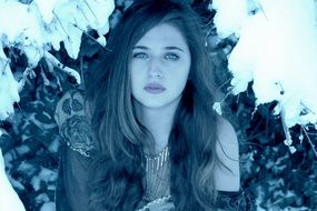 portrait of a girl in a winter fairy tale