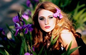 picture of the beautiful girl in a garden