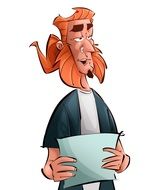 drawing of a red-haired man