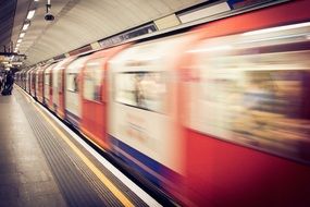 underground train in motion