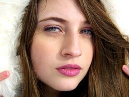 portrait of a girl in a fur coat