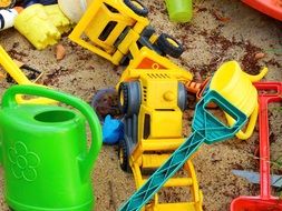 picture of the Sand pits and colorful toys on a playground