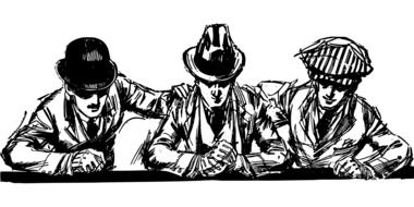 Banner Down Faces drawing