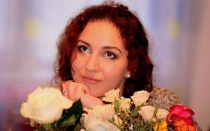 Girl with Flowers Portrait