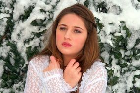 girl among the winter landscape