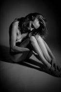 naked girl in a photo shoot