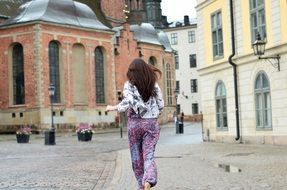 running beautiful woman