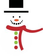 Anthropomorphic Christmas snowman drawing