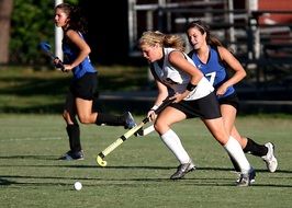 field hockey players on a competition