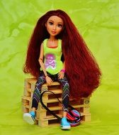 pretty girl doll with red long hair