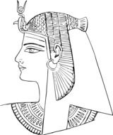 Black and white drawing of Pharaoh clipart