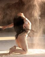 graceful dancer with flour