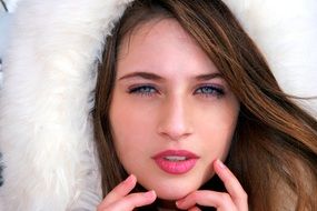 winter portrait of a beautiful girl