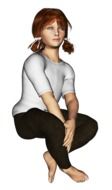 girl with pigtails in digital art